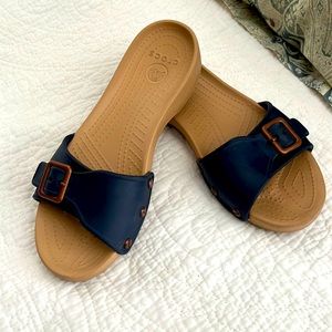 Navy Crocs Sandals